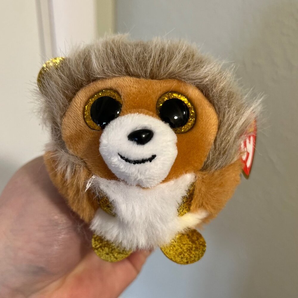 TY Puffies (Beanie Balls) Plush - CAESAR the Lion MUST BE BUNDLED, MARKED DOWN
